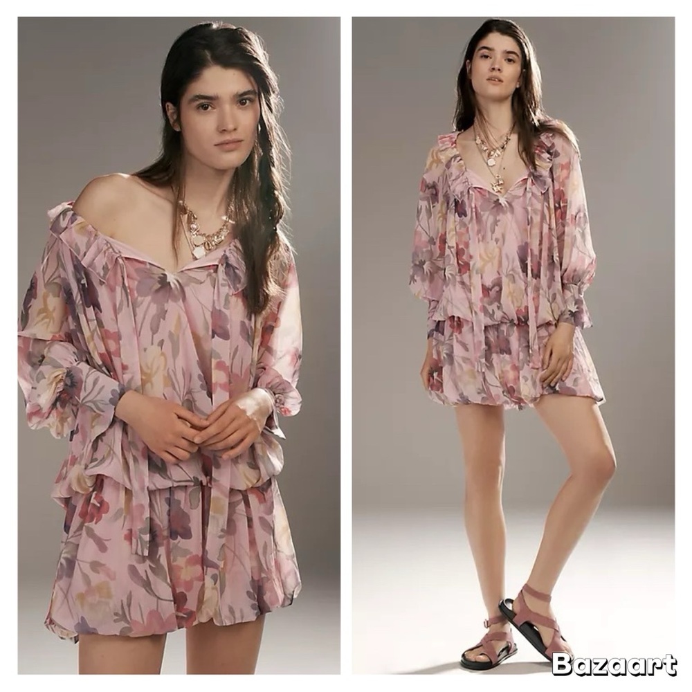 NWT Anthropologie Mare Mare Long Sleeve Mini Dress Sz L